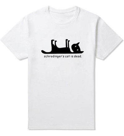 T-Shirt White/Black / XS "Schrodingers Cat is Dead" T-Shirt - 100% Cotton The Sexy Scientist