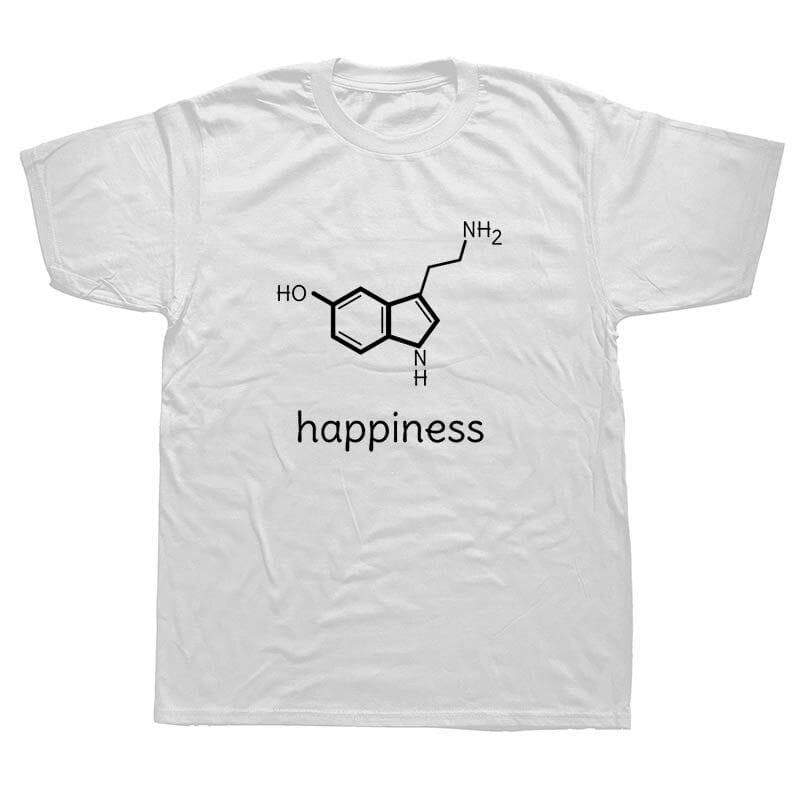 T-Shirt White / L "Happiness" T-Shirt - 100% Cotton The Sexy Scientist