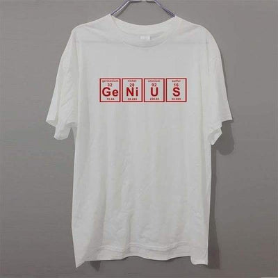 T-Shirt White/Red / XS "GENIUS" T-Shirt - 100% Cotton The Sexy Scientist