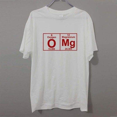 T-Shirt White/Red / XS "OMg periodic table" T-Shirt - 100% Cotton The Sexy Scientist