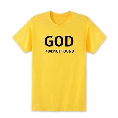 T-Shirt Yellow 2 / XS "GOD 404 NOT FOUND" T-Shirt - 100% Cotton The Sexy Scientist